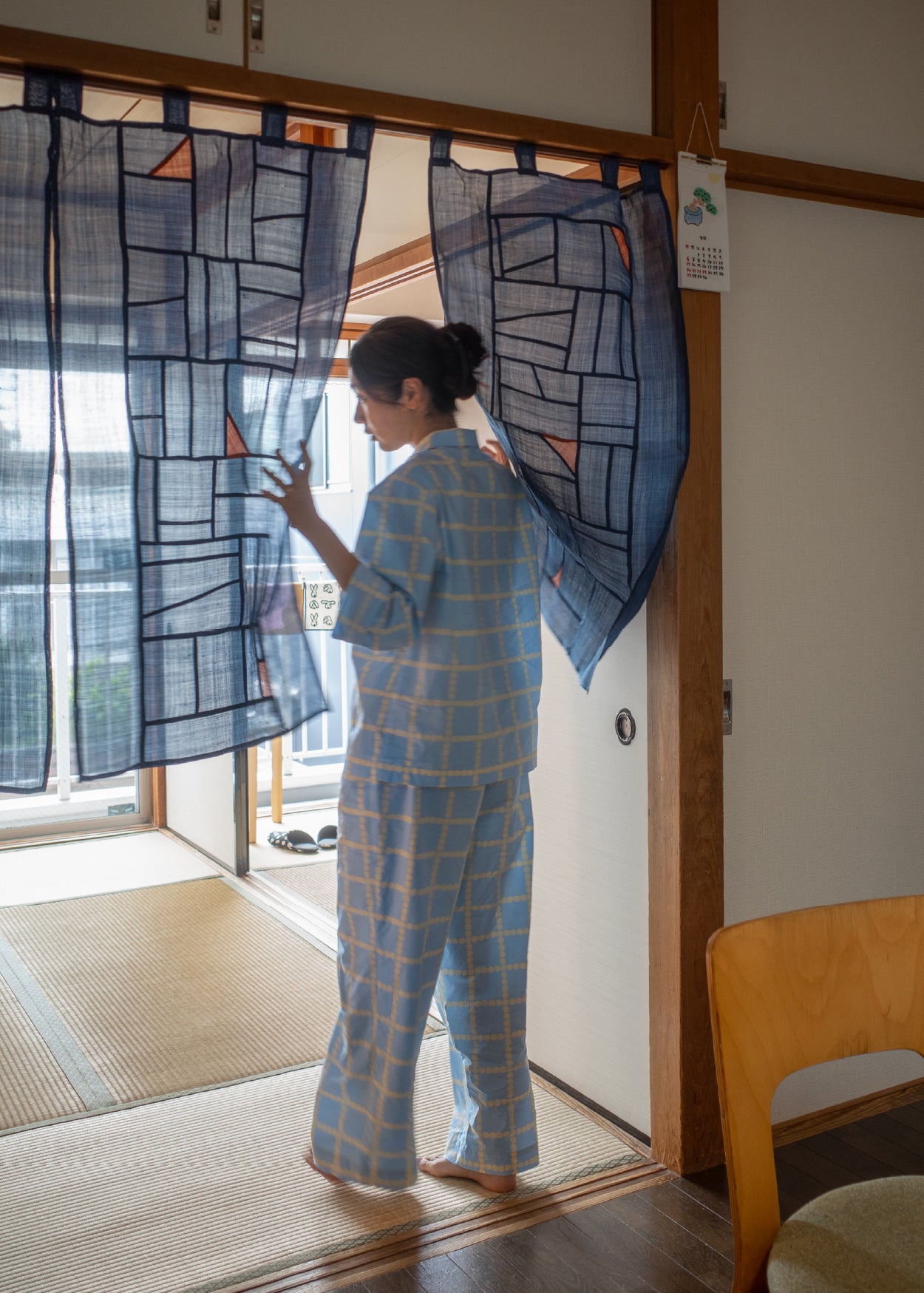 [PRE-ORDER UNTIL OCT 29] BLOSSOM CHECK PAJAMA SET - BLUE