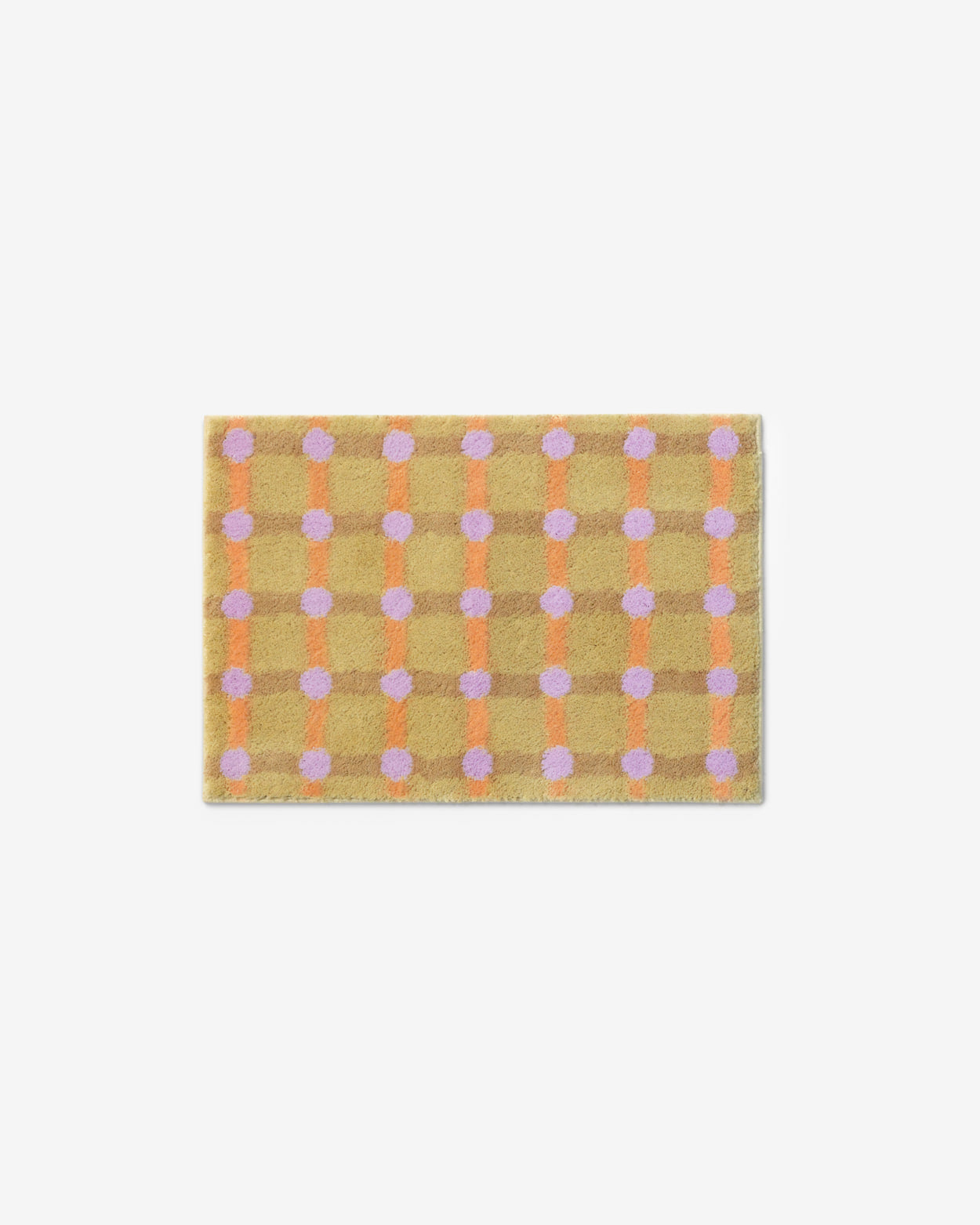 DOT CHECK RUG - TANGERINE ON SAND 65x45