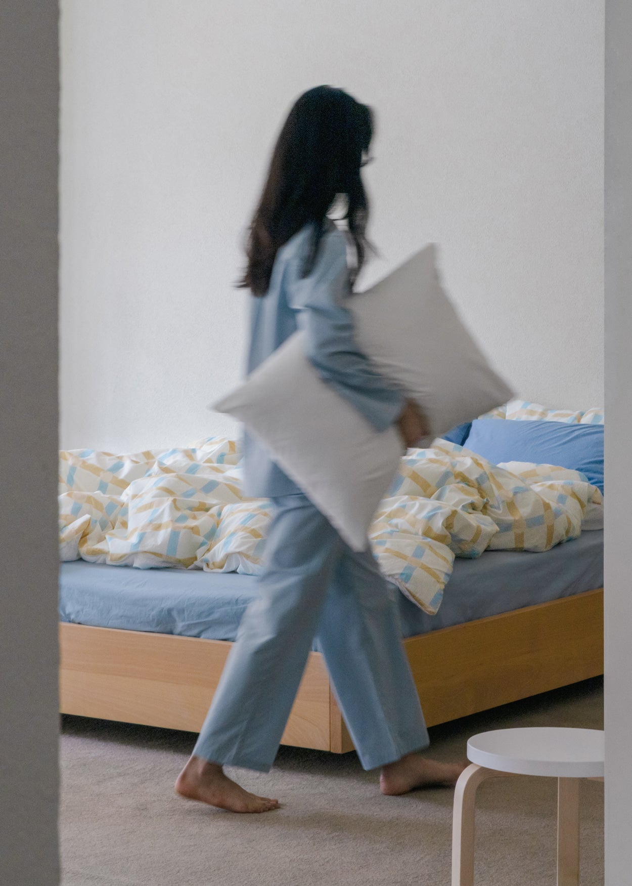 DOT CHECK BLUE STRIPE COMFORTER