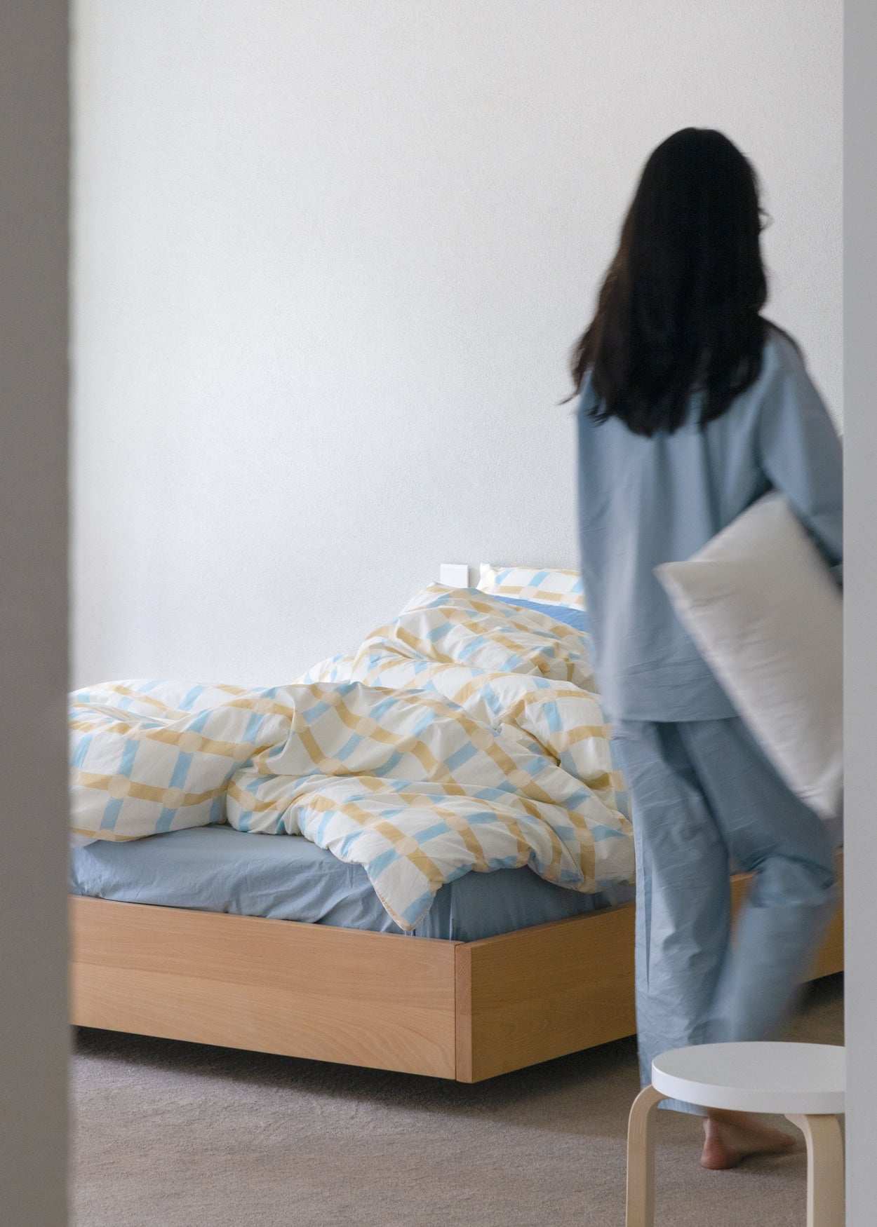 DOT CHECK BLUE STRIPE COMFORTER