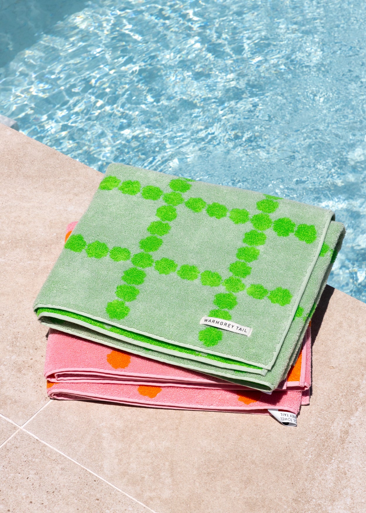 [BEACH & BATH] BLOSSOM CHECK BIG TOWEL - GREEN