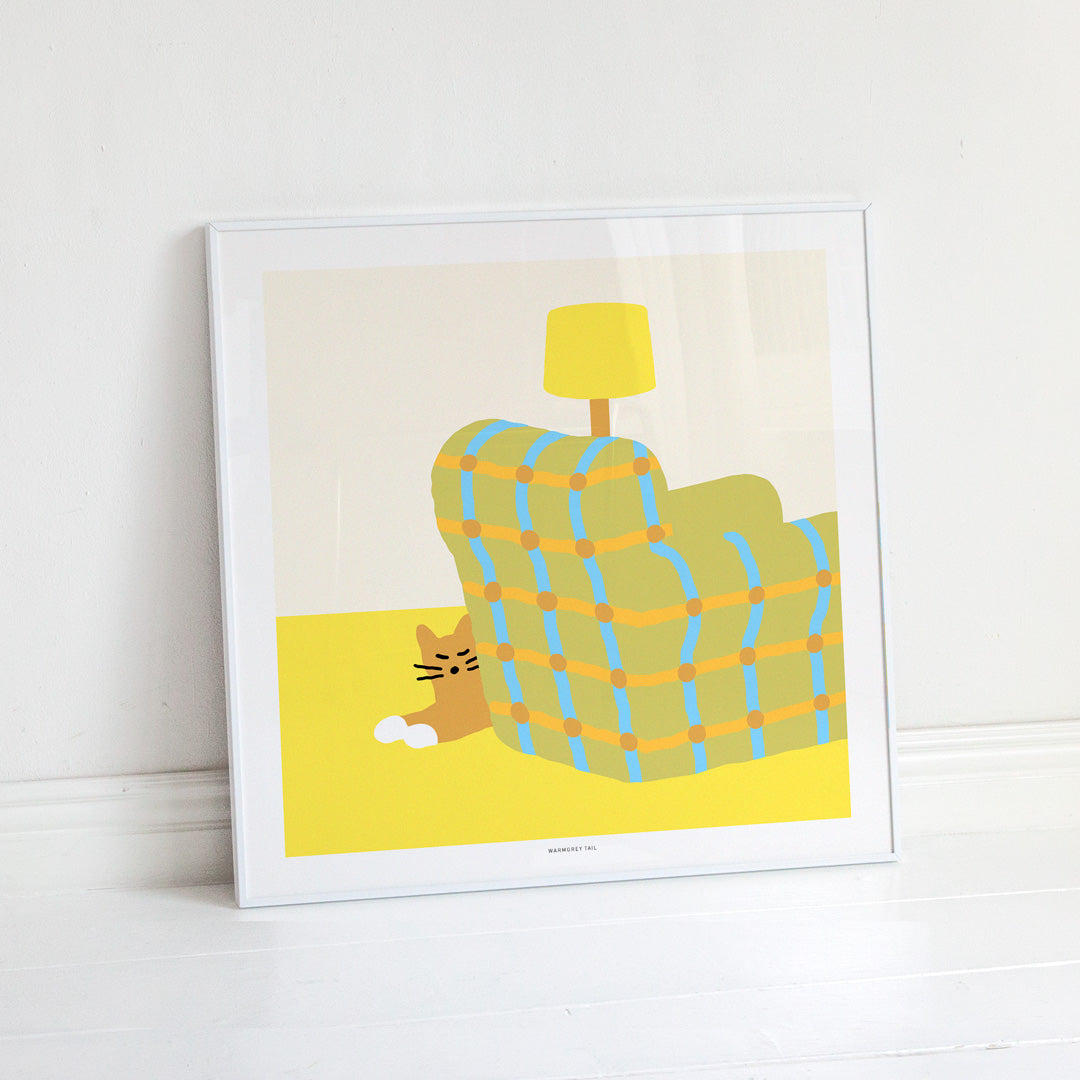 ARMCHAIR SLEEPING CAT POSTER