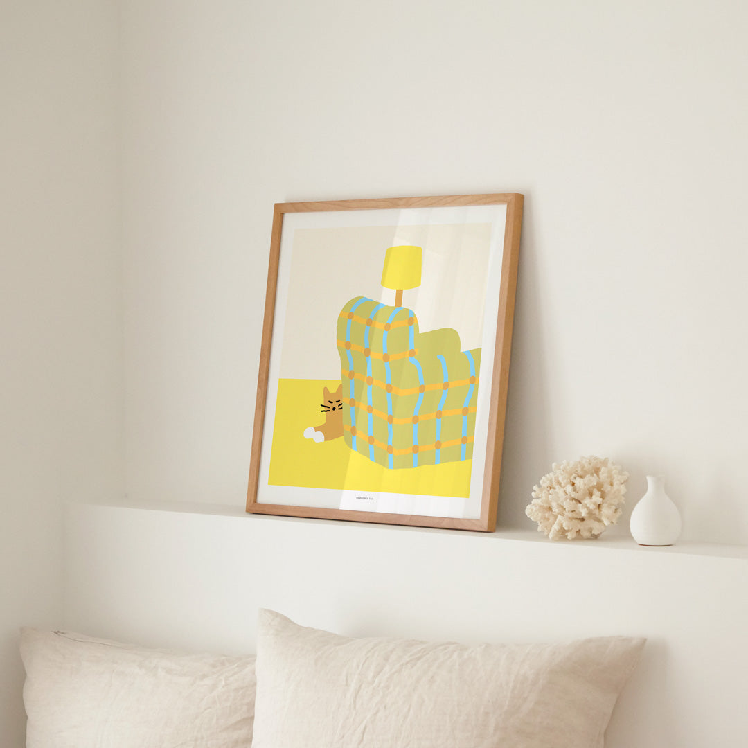 ARMCHAIR SLEEPING CAT POSTER