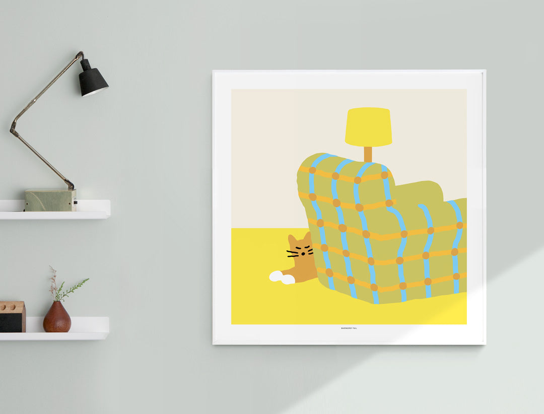 ARMCHAIR SLEEPING CAT POSTER