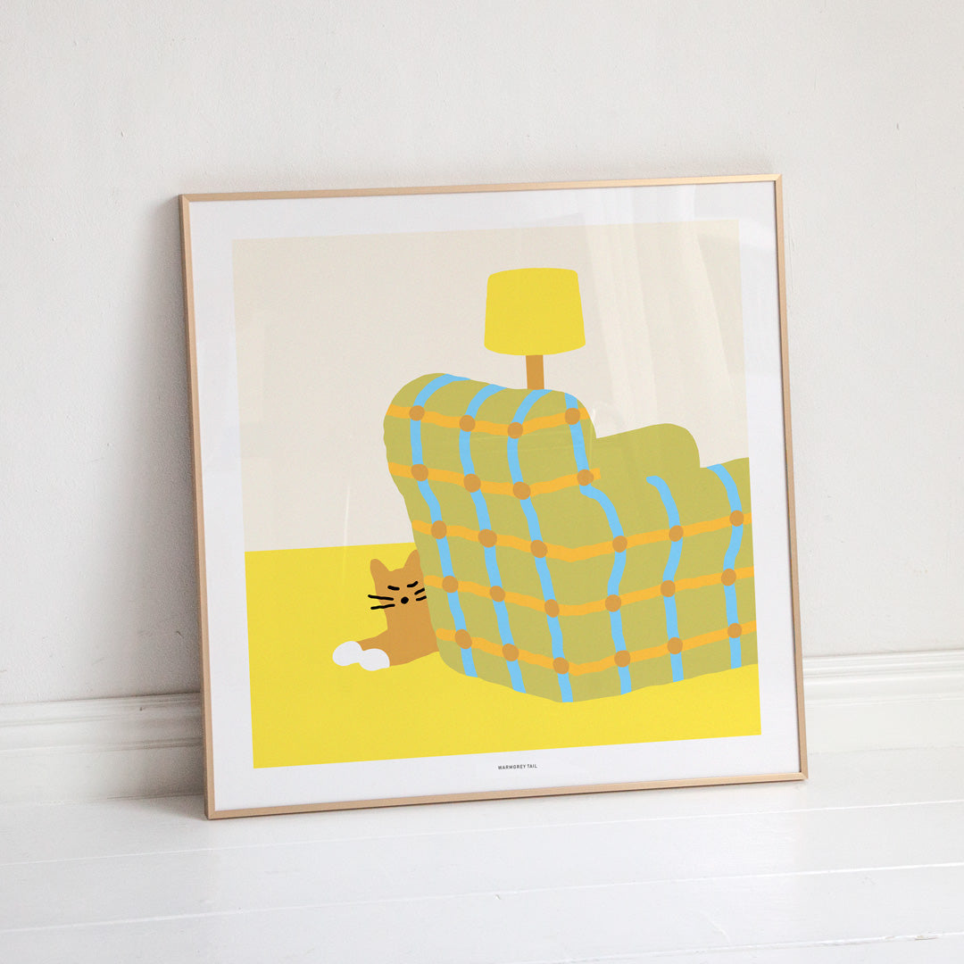 ARMCHAIR SLEEPING CAT POSTER