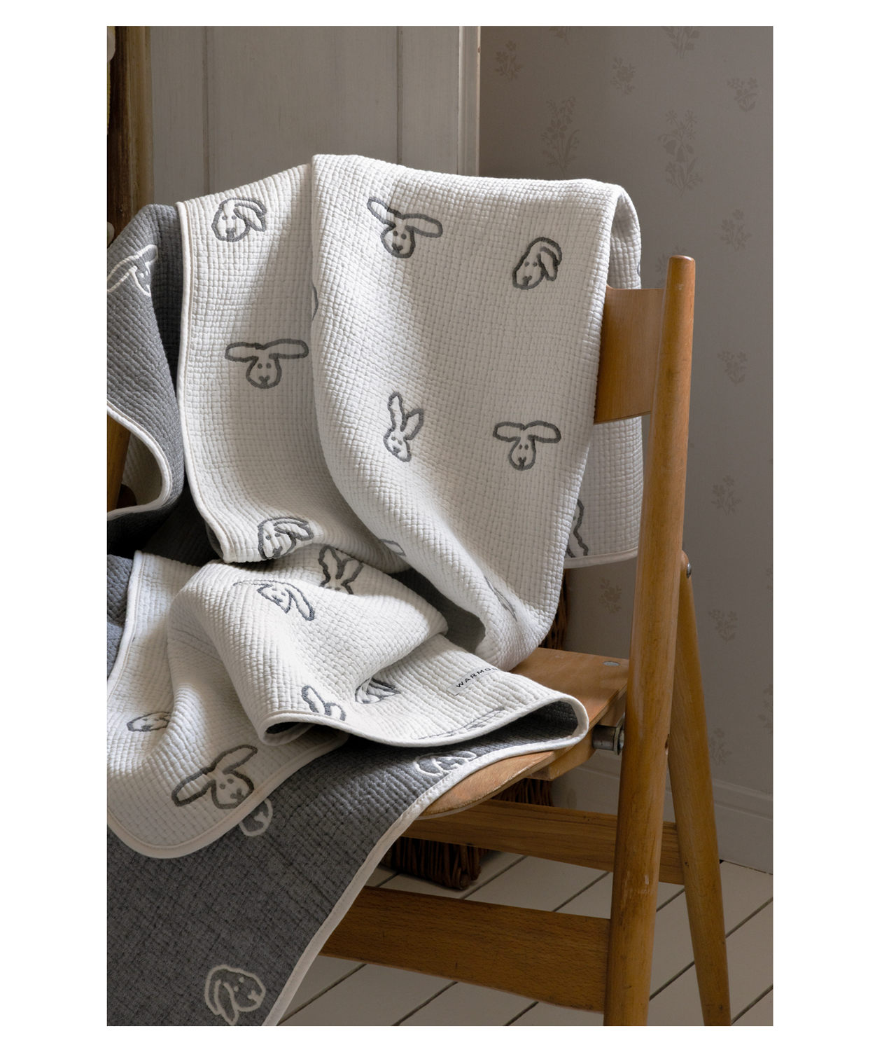 BUNNY BUNNY COTTON MODAL BLANKET - WARMGREY