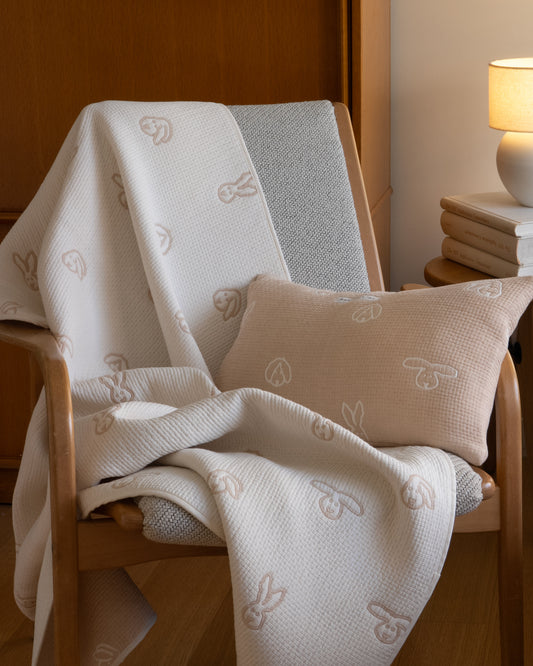 BUNNY BUNNY COTTON MODAL BLANKET - BEIGE