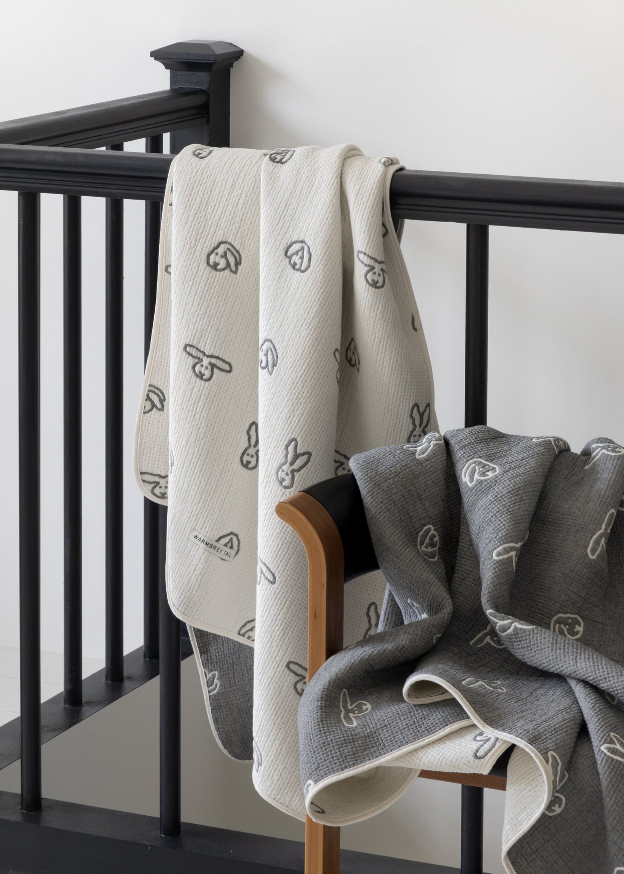 BUNNY BUNNY COTTON MODAL BLANKET - WARMGREY