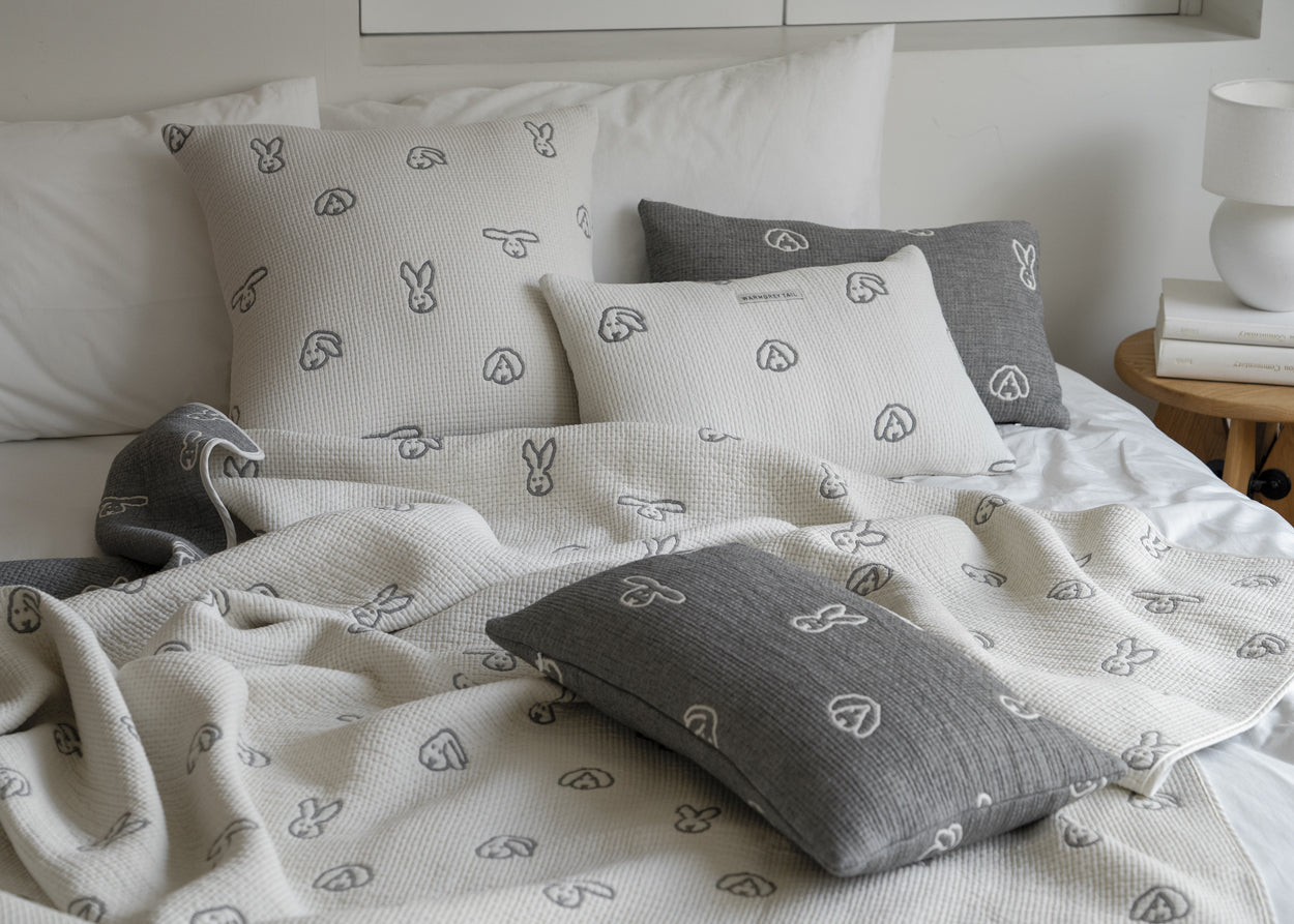 BUNNY BUNNY COTTON MODAL BLANKET - WARMGREY