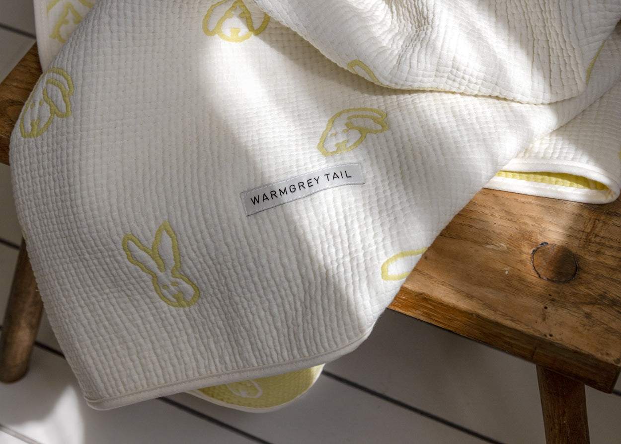BUNNY BUNNY COTTON MODAL BLANKET - SOFT YELLOW
