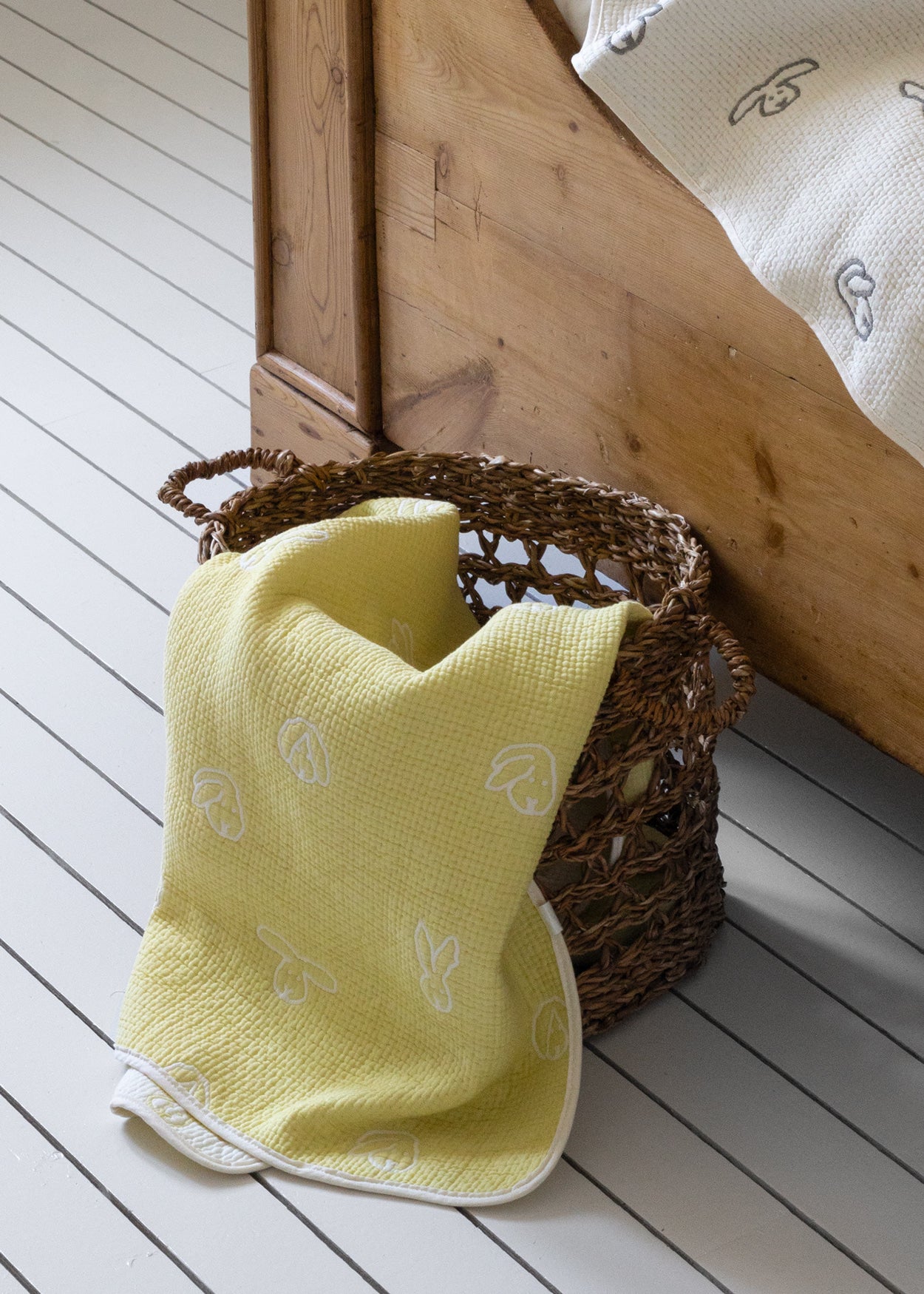 BUNNY BUNNY COTTON MODAL BLANKET - SOFT YELLOW