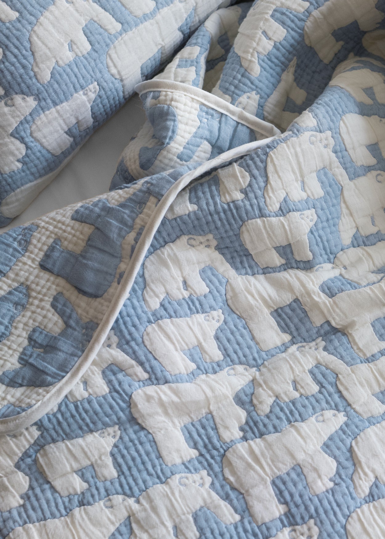 POLAR BEARS COTTON MODAL BLANKET - BLUE (2size)