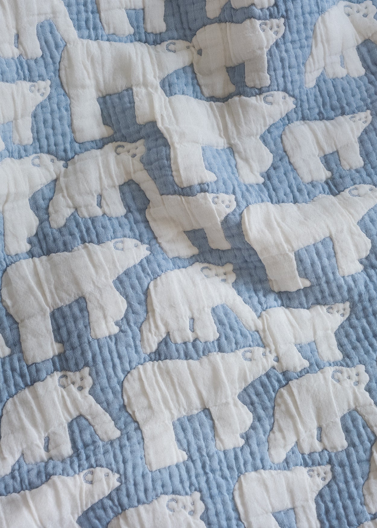 POLAR BEARS COTTON MODAL BLANKET - BLUE (2size)