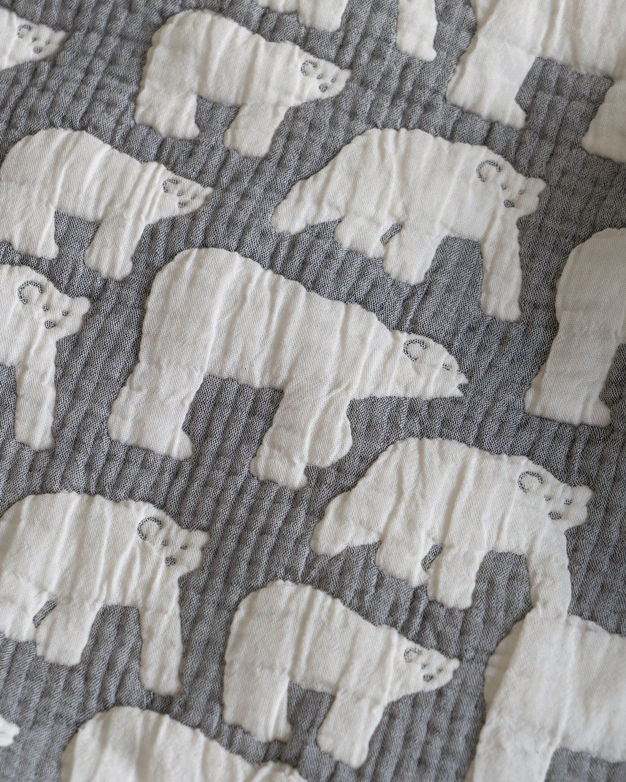 POLAR BEARS COTTON MODAL BLANKET - WARMGREY (2size)