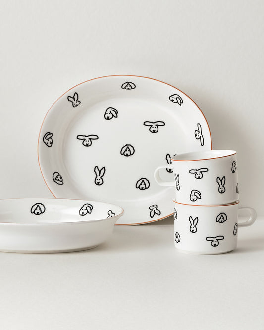 BUNNY BUNNY MUG(250ml) + OVAL BOWL SET