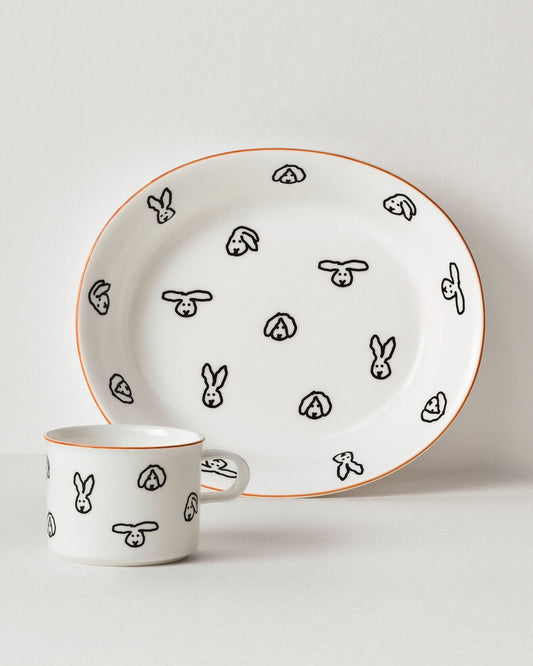 BUNNY BUNNY MUG(250ml) + OVAL BOWL SET