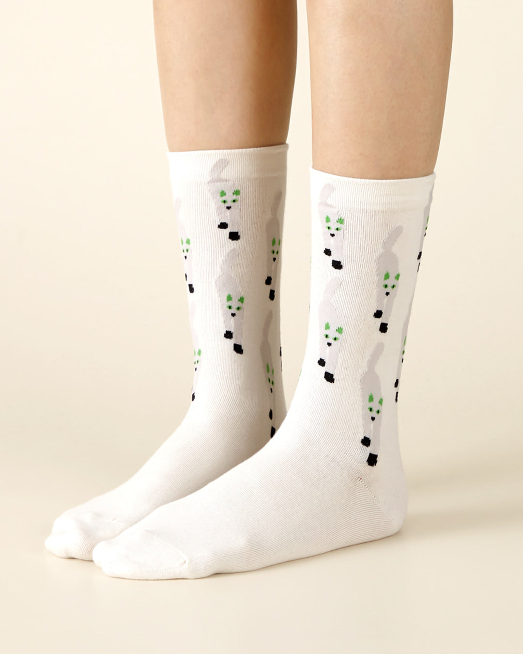 CAT COMING SOCKS - WHITE