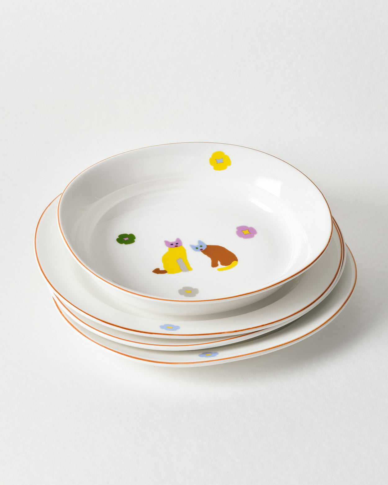 CATS & FLOWERS MUG(250ml) + OVAL BOWL SET