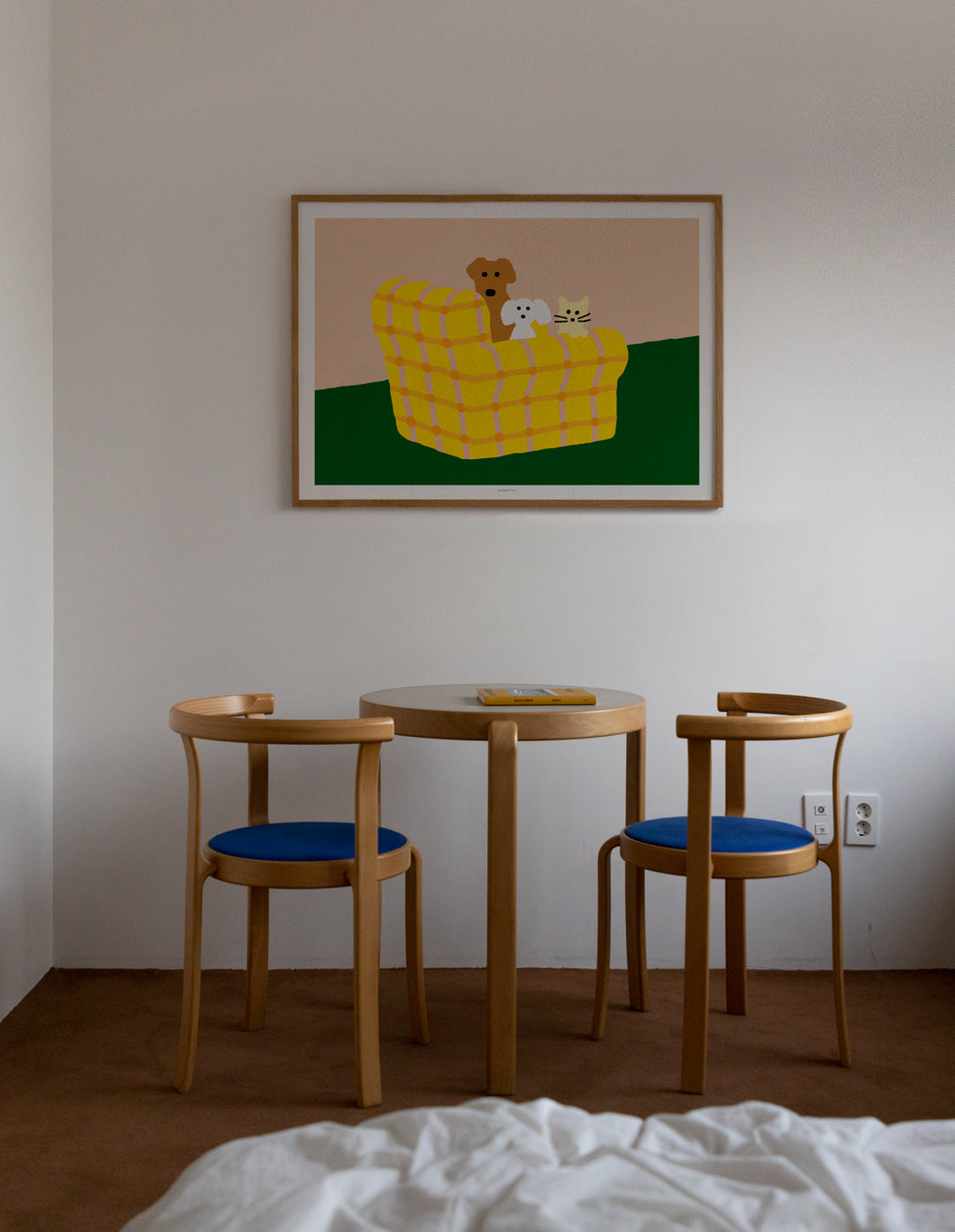 ARMCHAIR DOGS & CAT POSTER