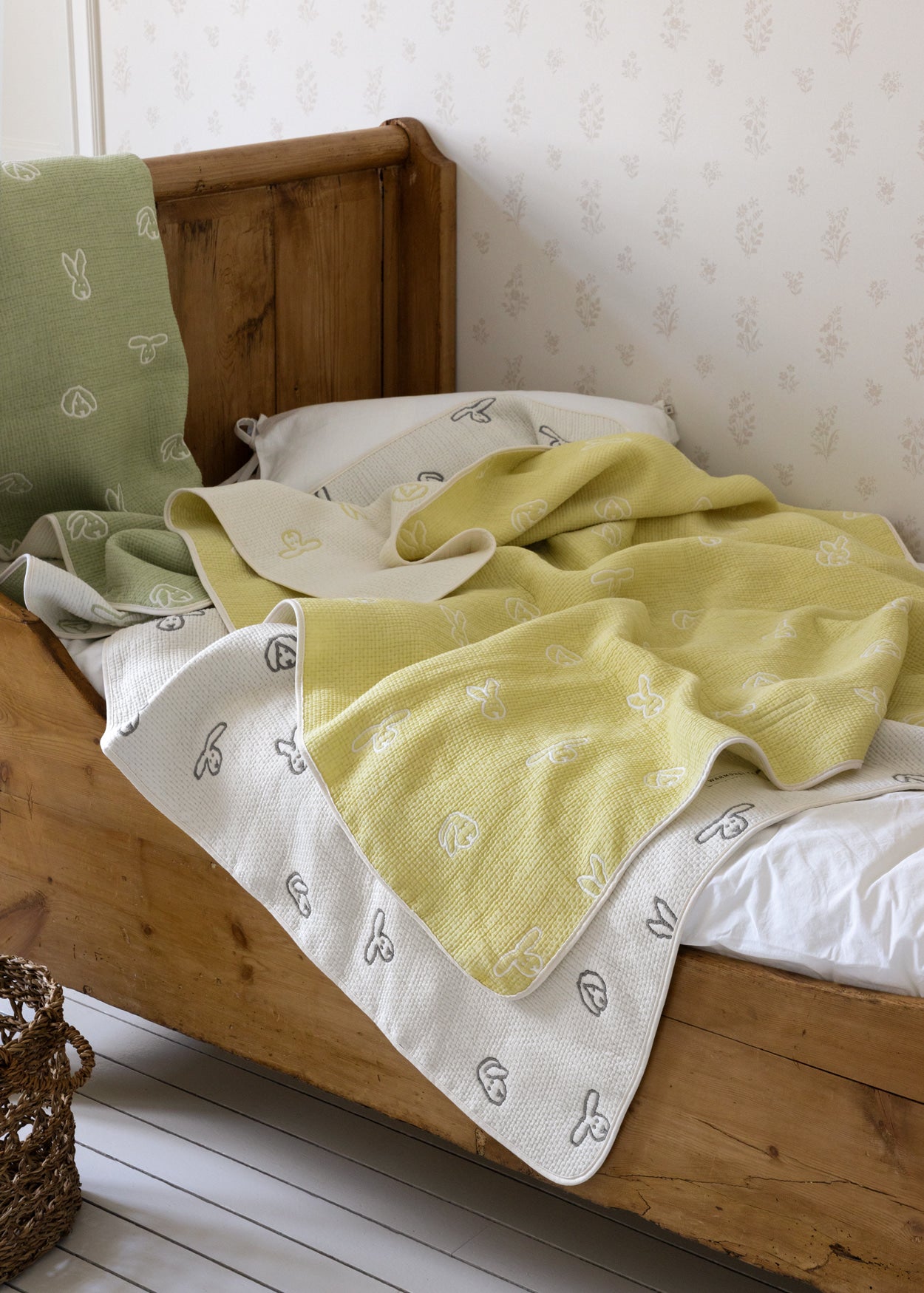BUNNY BUNNY COTTON MODAL BLANKET - SOFT YELLOW
