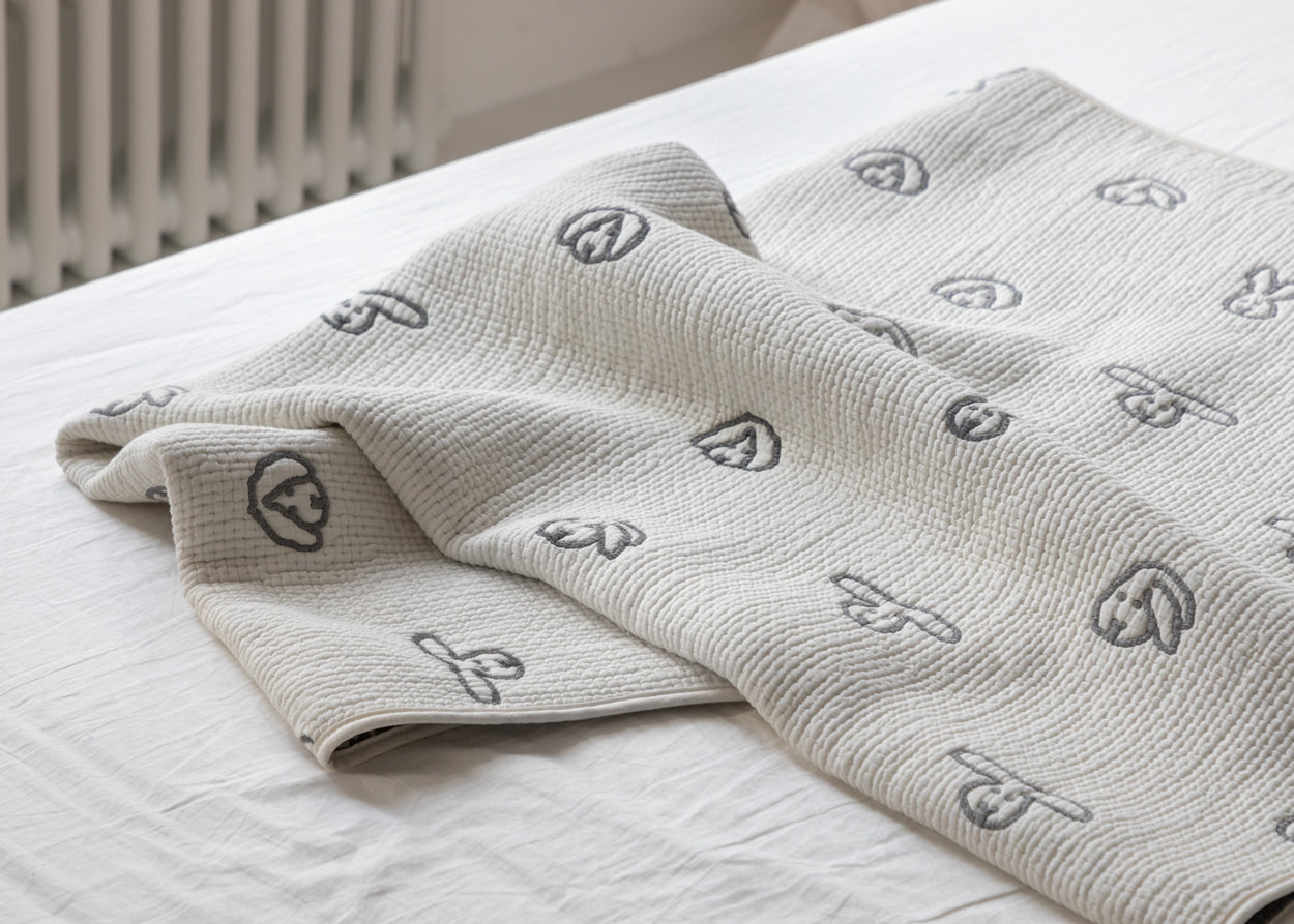 BUNNY BUNNY COTTON MODAL BLANKET - WARMGREY