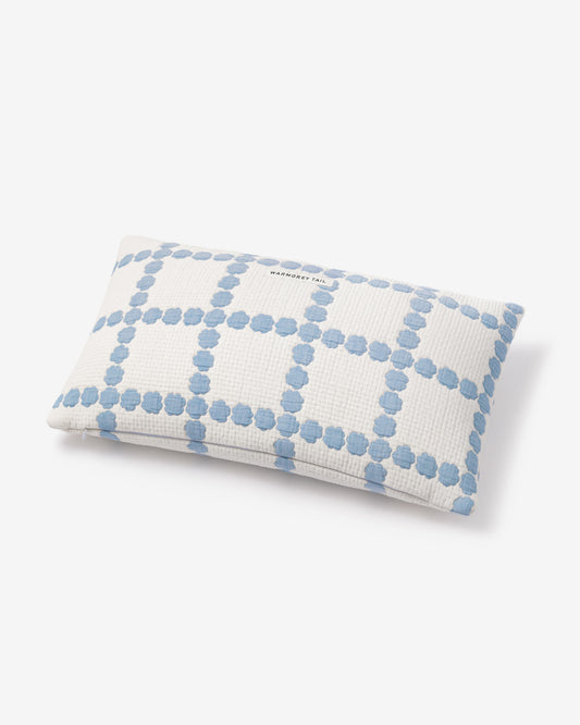 BLOSSOM CHECK COTTON MODAL CUSHION & PILLOW CASE - BLUE (2colors)