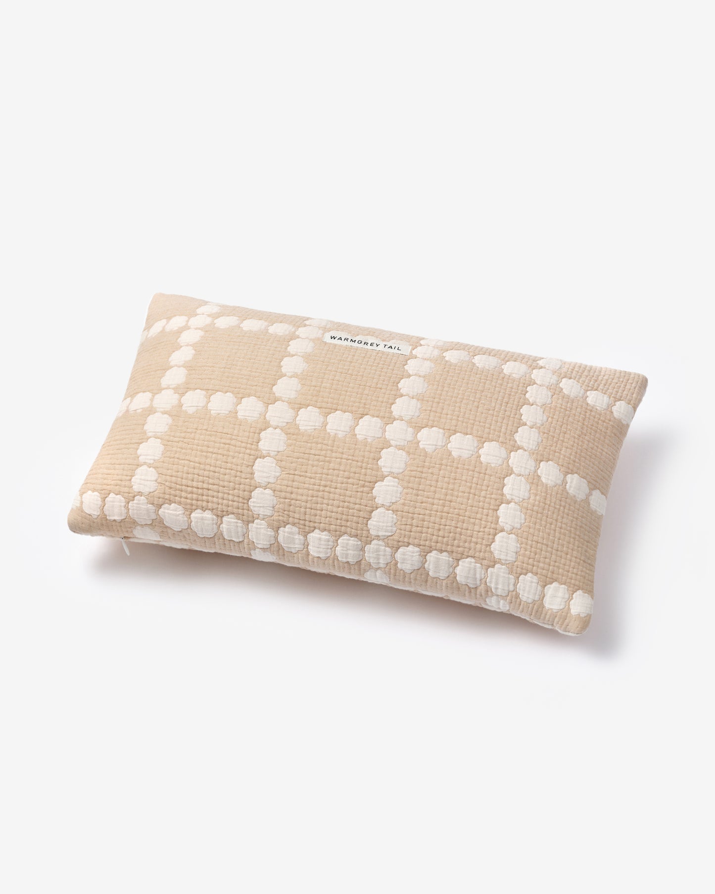 BLOSSOM CHECK COTTON MODAL CUSHION & PILLOW CASE - BEIGE (2colors)