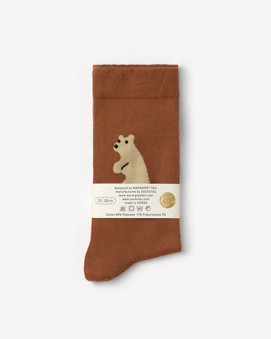 HUGGY BEAR SOCKS - BROWN