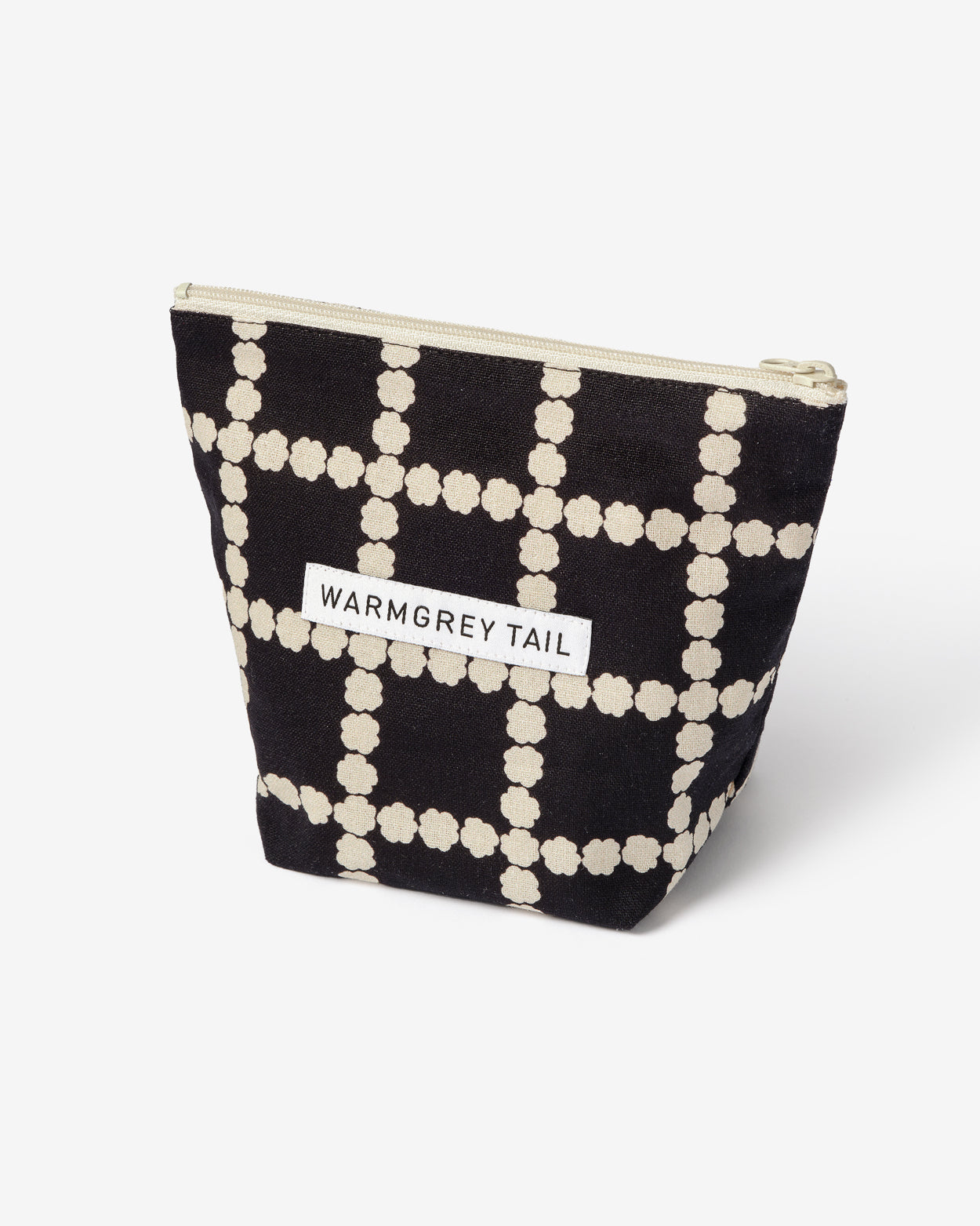 BLOSSOM CHECK STANDING POUCH - BLACK (3size)
