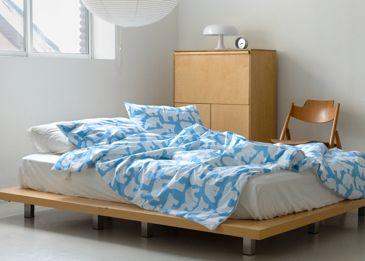 POLAR BEARS BLUE PILLOW CASE (2size)