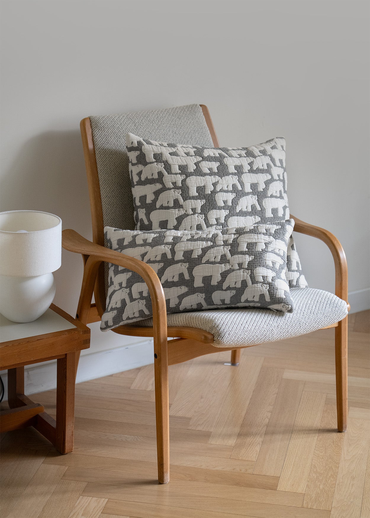 POLAR BEARS COTTON MODAL BLANKET - WARMGREY (2size)