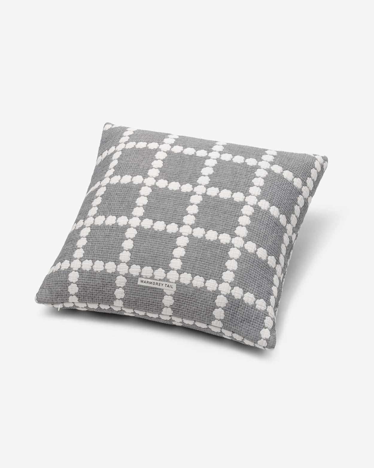 BLOSSOM CHECK CUSHION COVER 5050 - WARMGREY (2colors)
