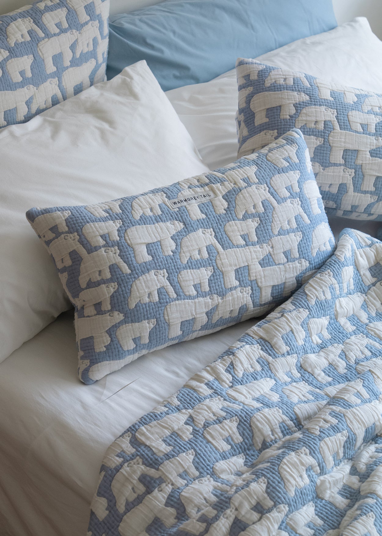 POLAR BEARS CUSHION COVER 3050 - BLUE