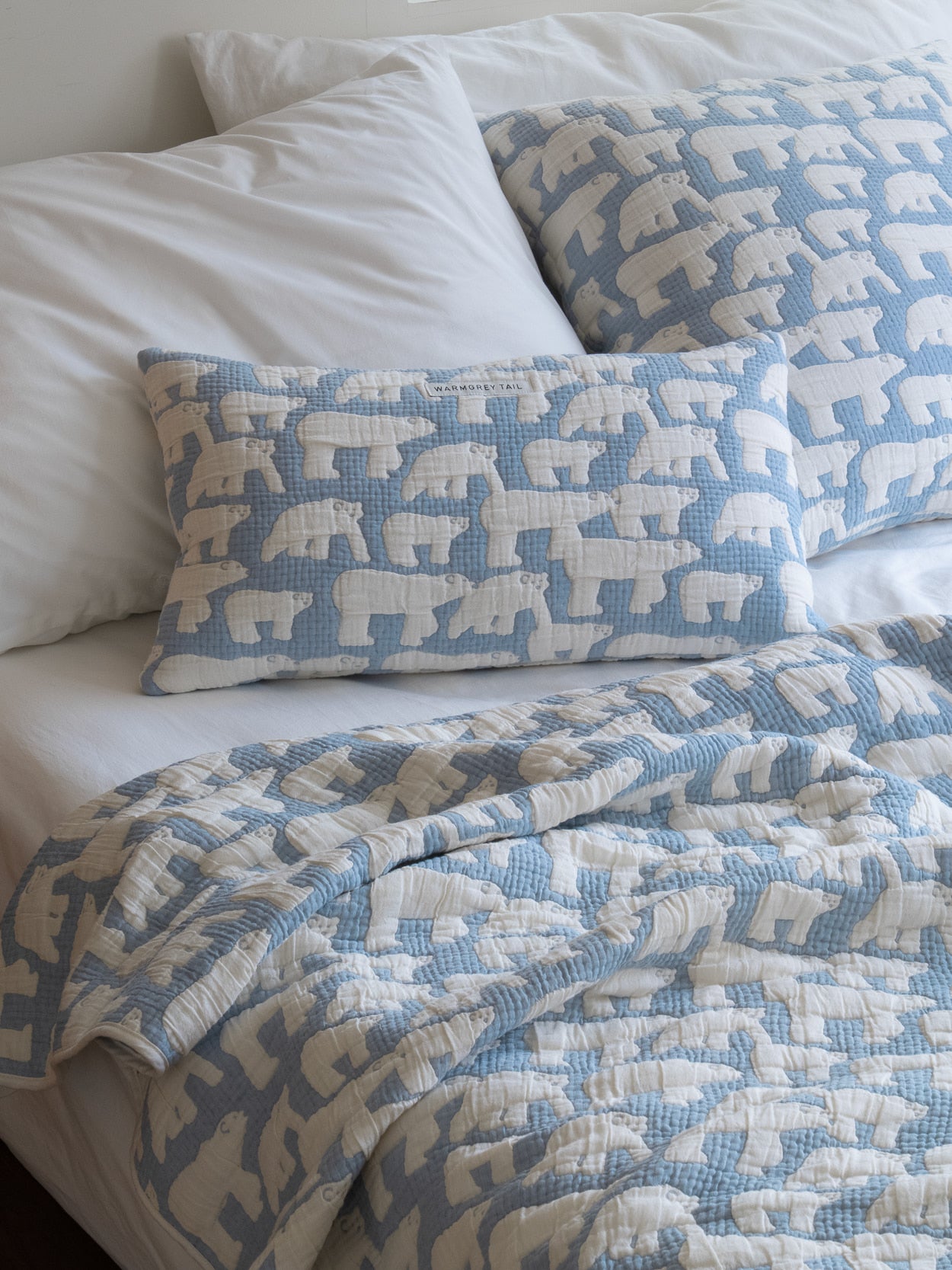 POLAR BEARS CUSHION COVER 3050 - BLUE