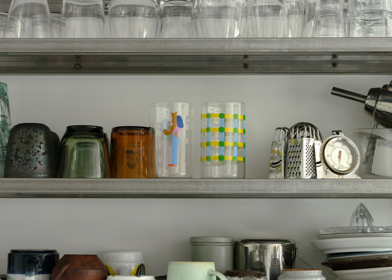 DOT CHECK CUP - GREEN ON YELLOW