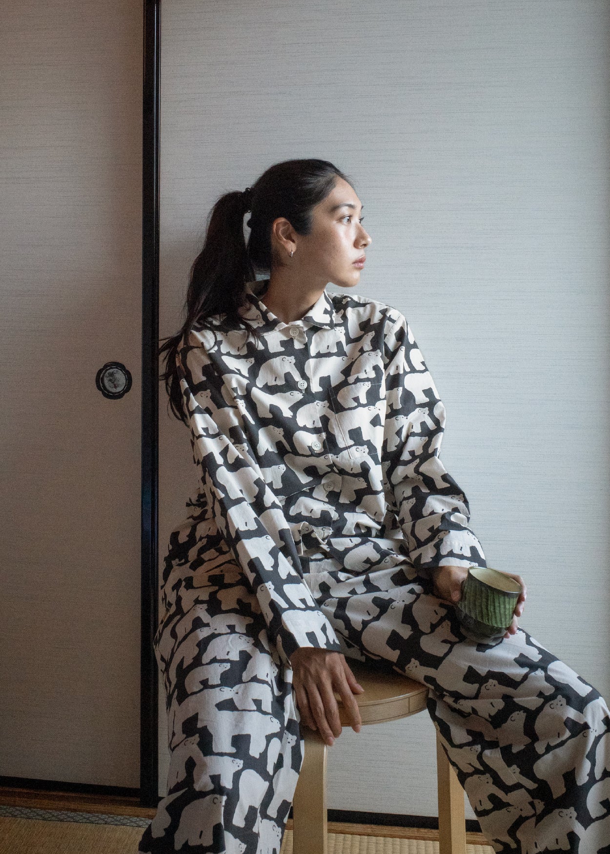 [PRE-ORDER UNTIL OCT 29] POLAR BEARS PAJAMA SET - BLACK