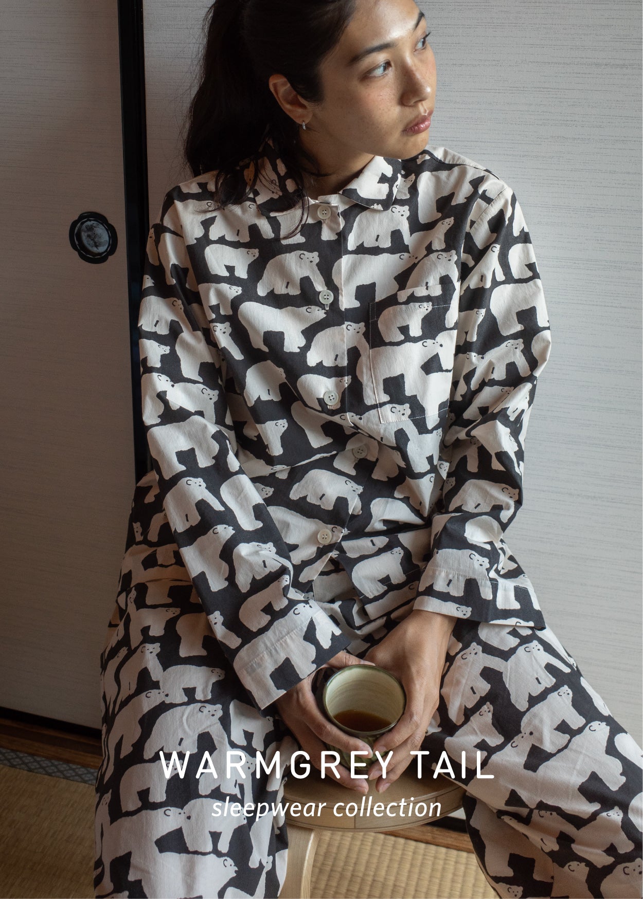[PRE-ORDER UNTIL OCT 29] POLAR BEARS PAJAMA PANTS - BLACK