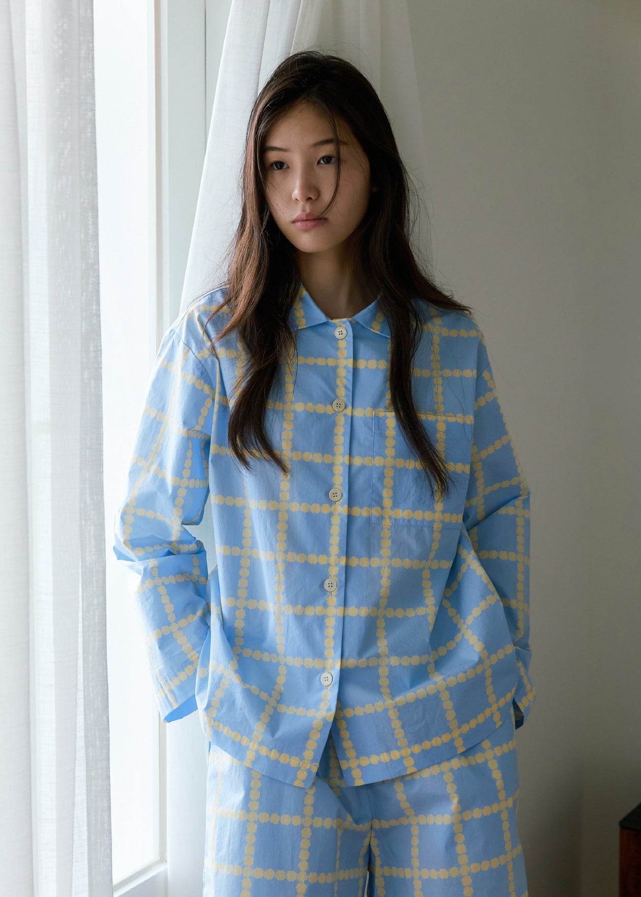 [PRE-ORDER UNTIL OCT 29] BLOSSOM CHECK PAJAMA SET - BLUE