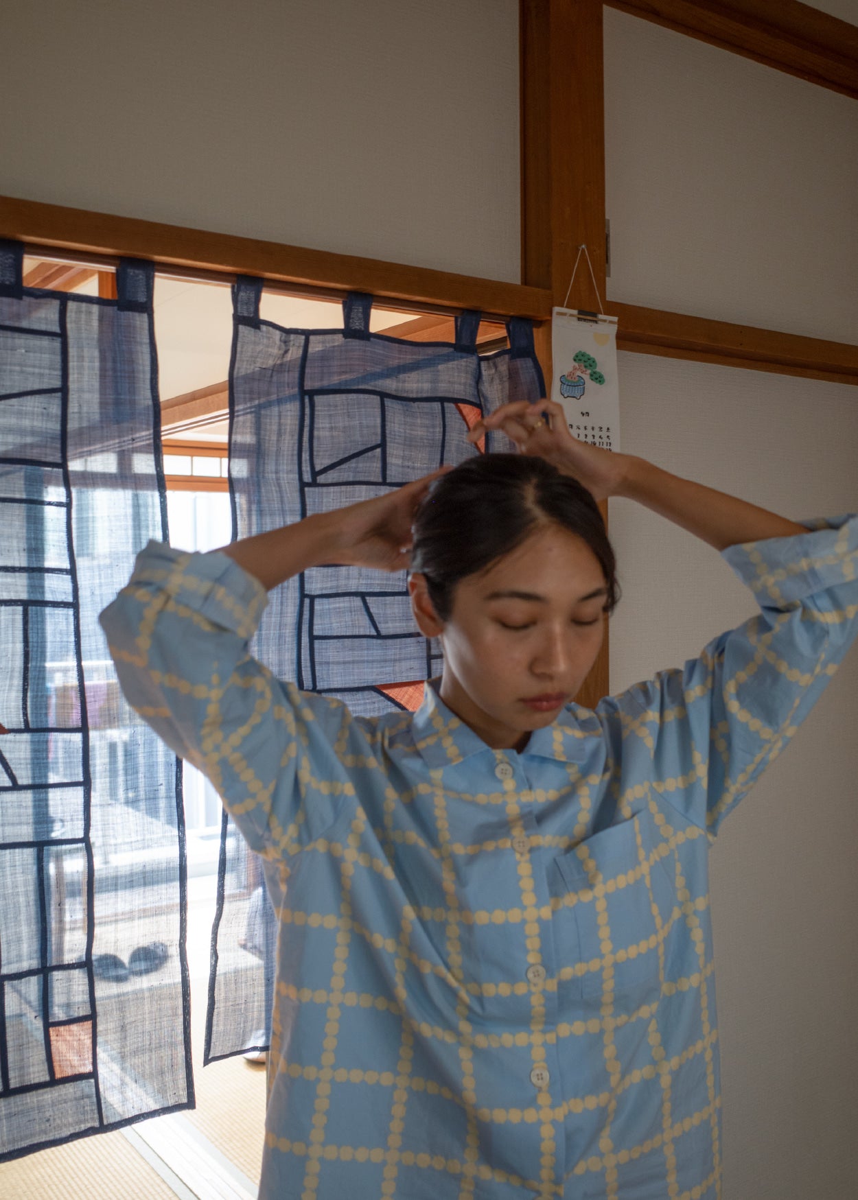 [PRE-ORDER UNTIL OCT 29] BLOSSOM CHECK PAJAMA SET - BLUE