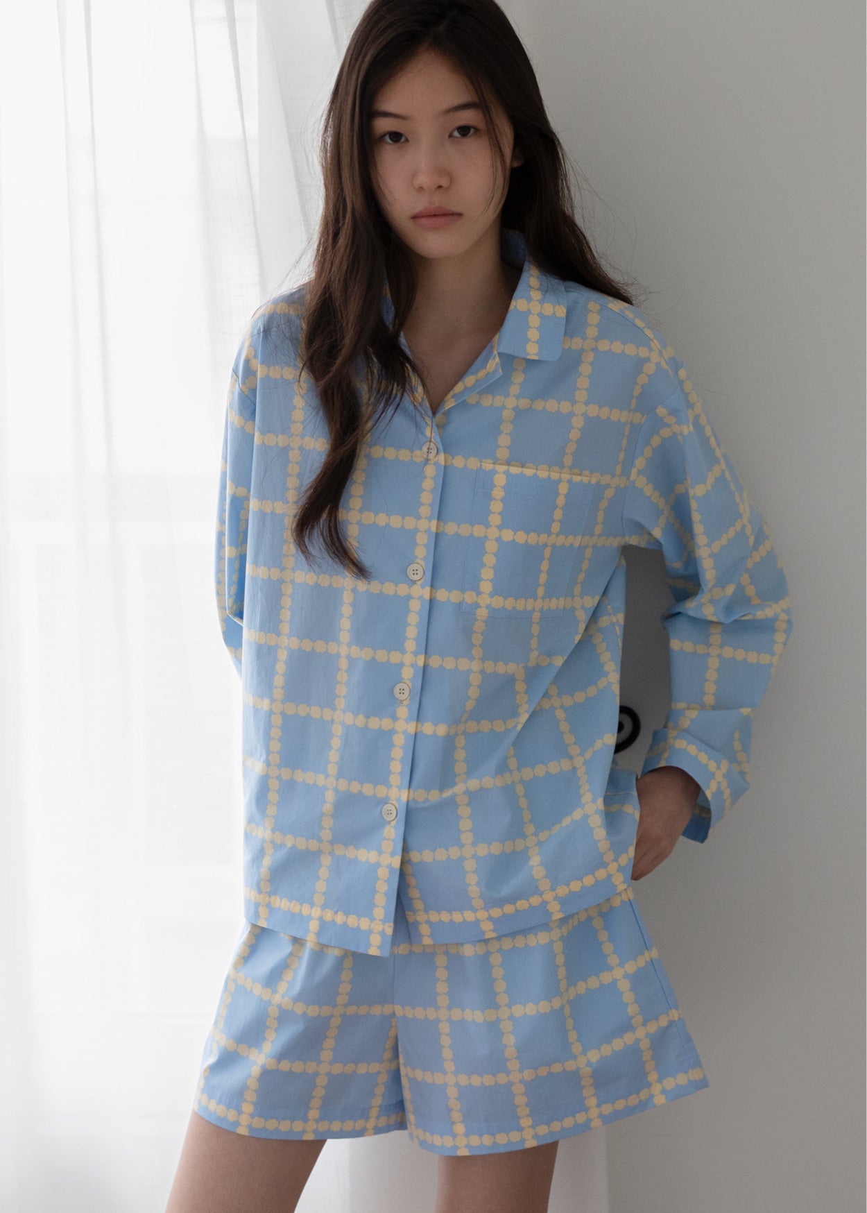 [PRE-ORDER UNTIL OCT 29] BLOSSOM CHECK PAJAMA SET - BLUE
