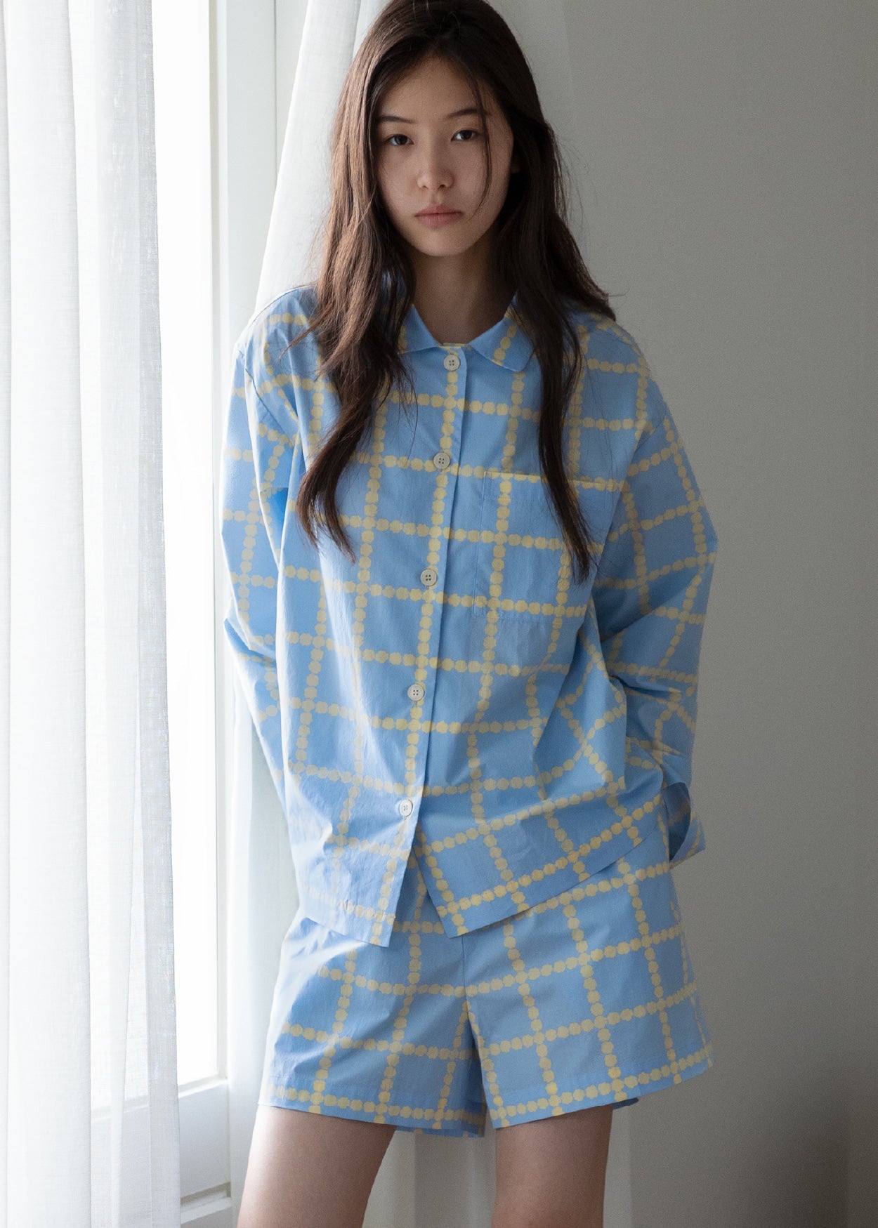 [PRE-ORDER UNTIL OCT 29] BLOSSOM CHECK PAJAMA SET - BLUE