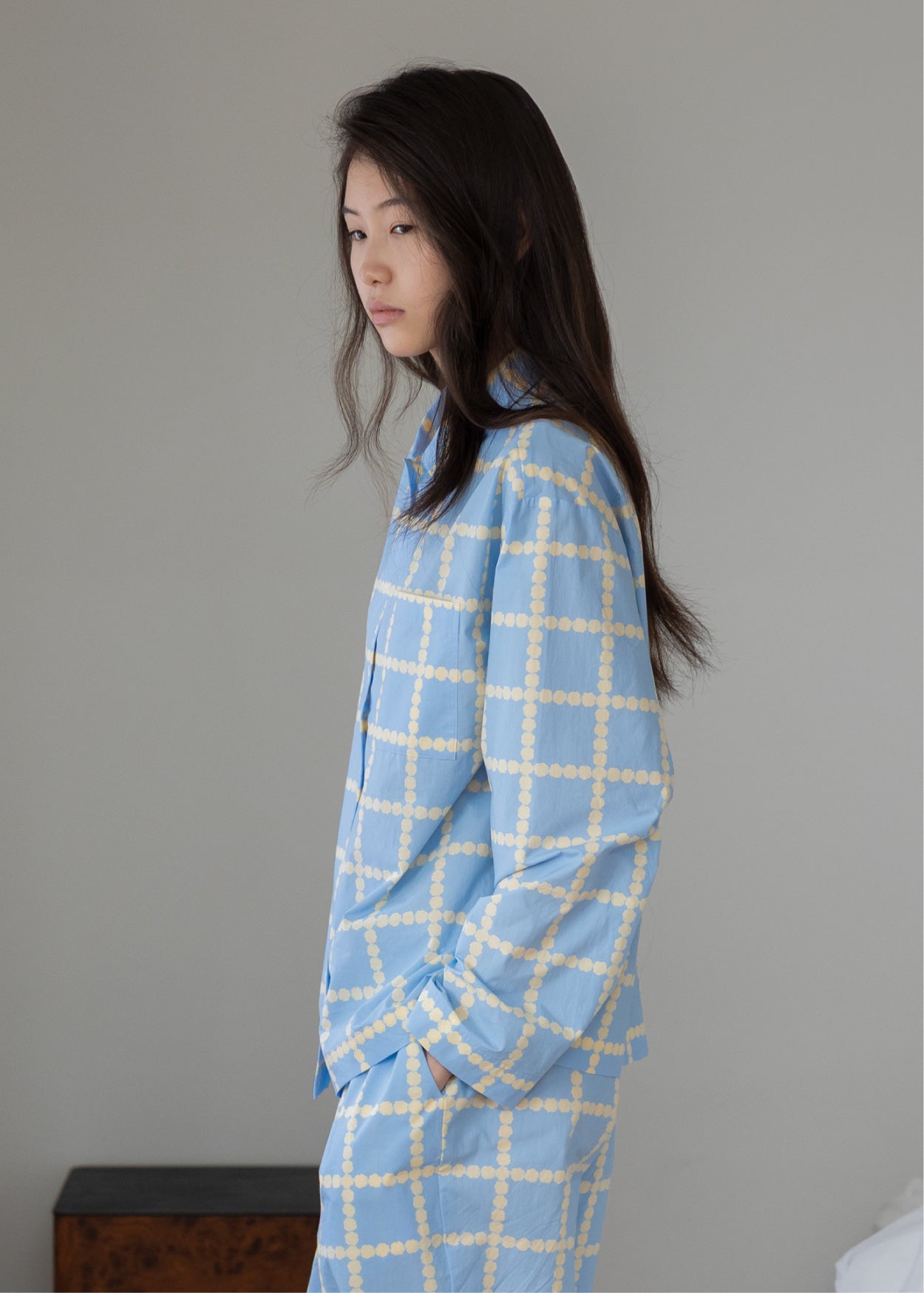 [PRE-ORDER UNTIL OCT 29] BLOSSOM CHECK PAJAMA SET - BLUE
