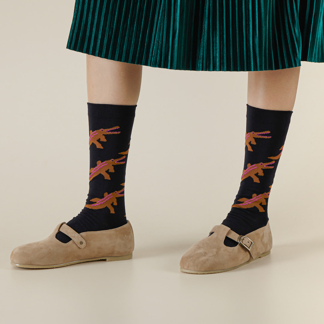 CROCODILE SOCKS - BLACK