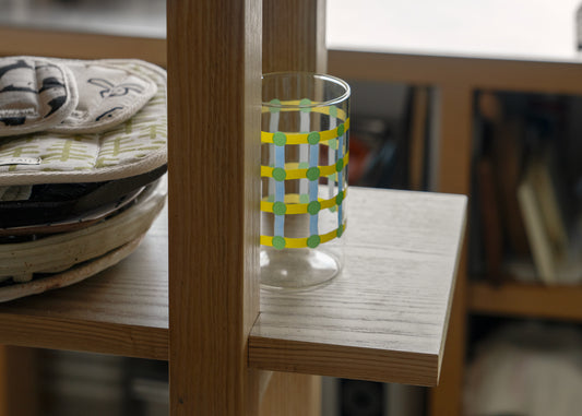 DOT CHECK CUP - GREEN ON YELLOW