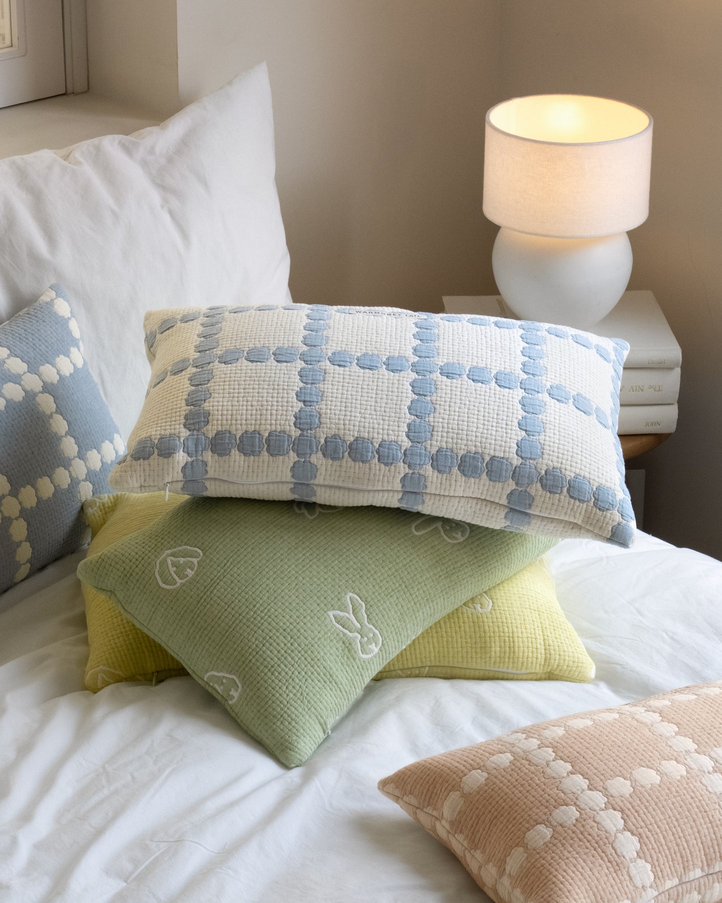 BUNNY BUNNY COTTON MODAL BLANKET - MOSS GREEN