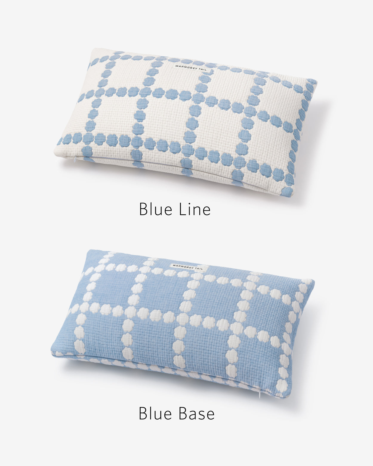 BLOSSOM CHECK COTTON MODAL CUSHION & PILLOW CASE - BLUE (2colors)