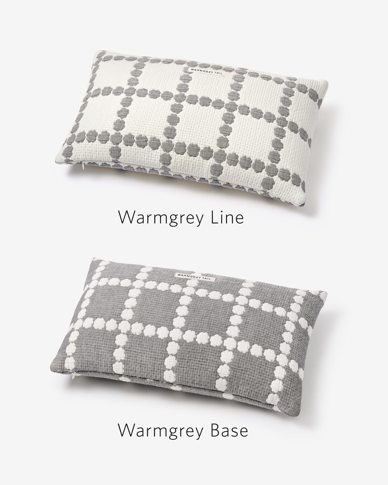 BLOSSOM CHECK COTTON MODAL CUSHION & PILLOW CASE - WARMGREY (2colors)