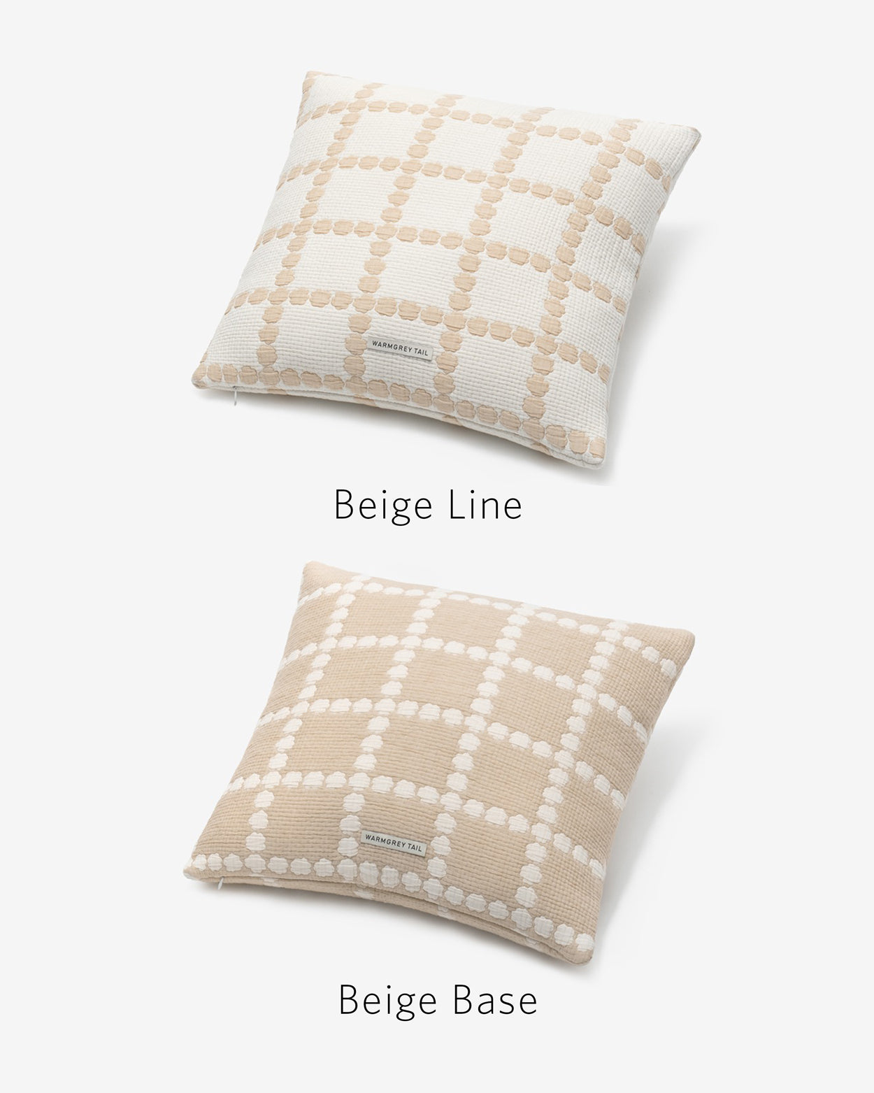 BLOSSOM CHECK CUSHION COVER 5050 - BEIGE (2colors)