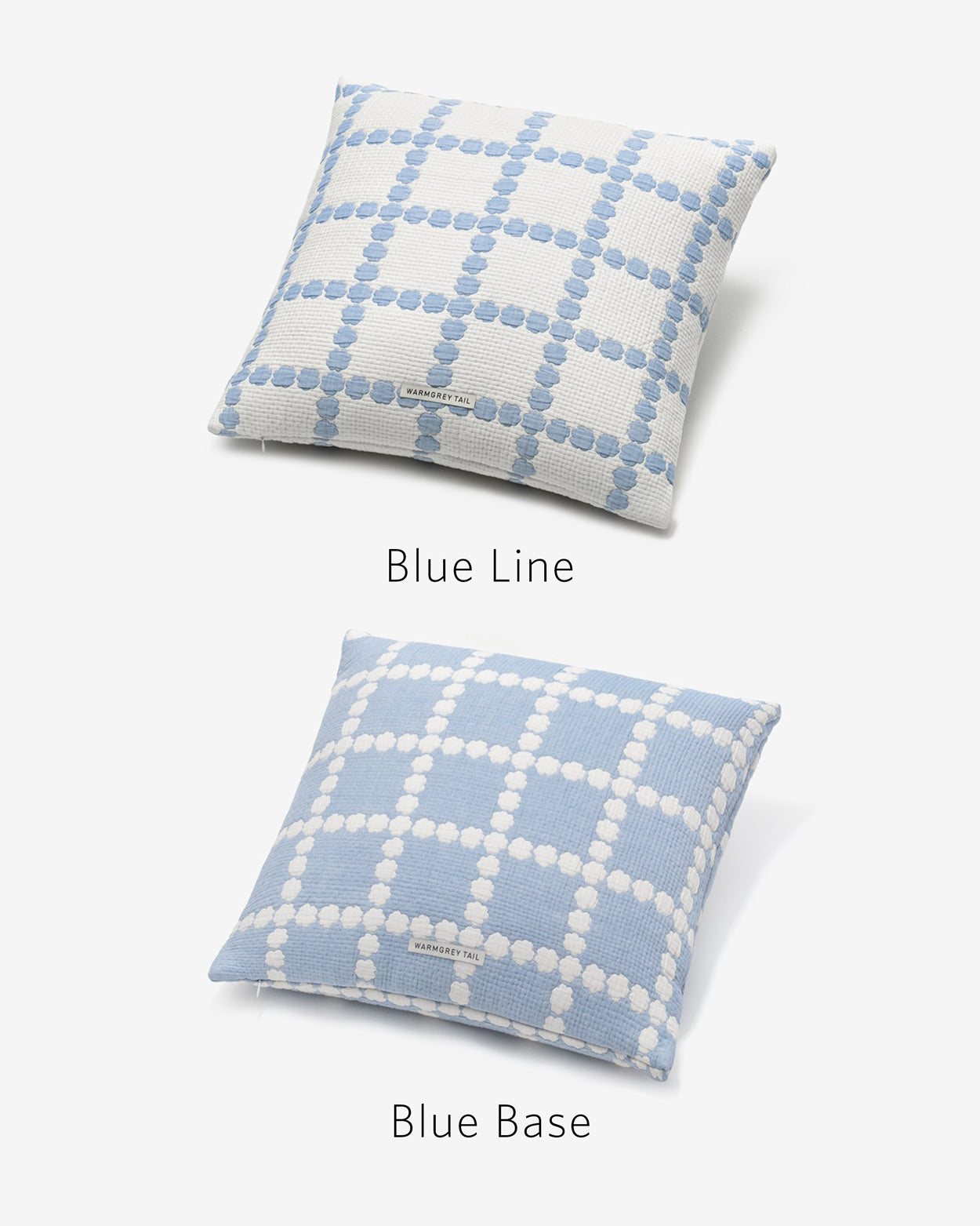 BLOSSOM CHECK CUSHION COVER 5050 - BLUE (2colors)