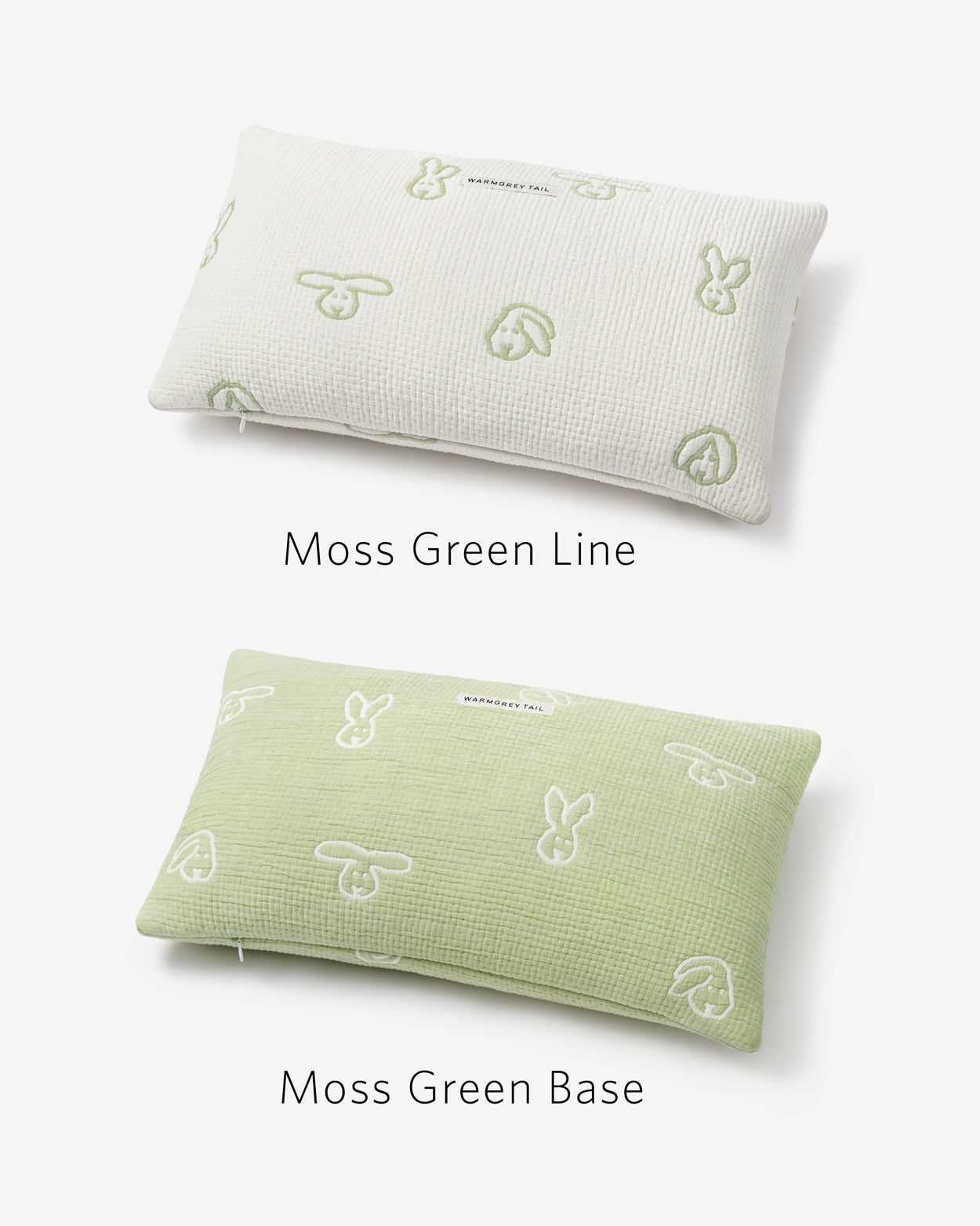 BUNNY BUNNY COTTON MODAL CUSHION & PILLOW CASE - MOSS GREEN (2colors)